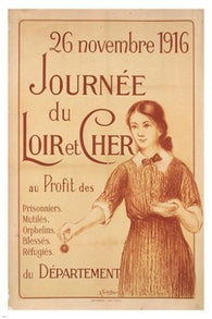 VINTAGE FRENCH AD POSTER loir and cher day to benefit the prisoners 24X36