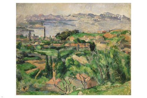 Paul Cézanne FINE ART PAINTING Poster 24X36 VIEW OF MARSEILLE BAY W/ VILLAGE