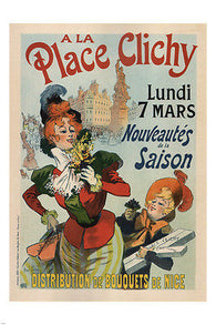 A LA place CLICHY vintage ad poster rené péan FRANCE 1898 24X36 unique