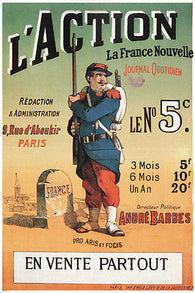 the ACTION newspaper VINTAGE ad poster FRANCE 24X36 colorful NEW COLLECTORS
