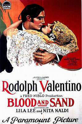 Rodolph Valentino Vintage movie Poster in Blood and Sand 1922 24X36 Rare Hot