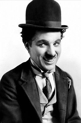 CHARLIE CHAPLIN GRINNING HEAD SHOT poster professional quality RARE 24X36