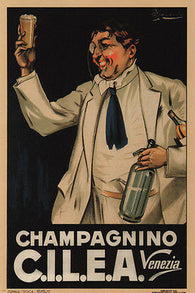 Champagnino C.I.L.E.A. Vintage Ad Poster G. Francioli Italy 1922 TOP QUALITY