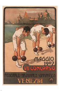 FEDERAL COMPETITION GYMNASTICS vintage poster G Carpanetto ITALY 1907 24X36