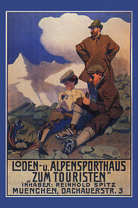 LODEN vintage travel poster JA SCHMID GERMANY 1905 24X36 prized collectors