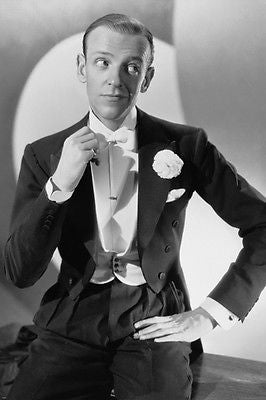 FRED ASTAIRE PUBLICITY STILL POSTER charming QUIZICAL tuxedo 24X36