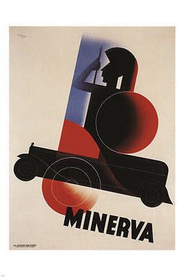minerava VINTAGE AD POSTER léo marfurt BELGIUM 1931 24X36 modern art new