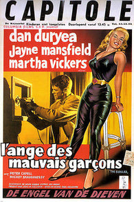 FRENCH FILM NOIR THE BURGLAR movie poster dan DURYEA jane MANSFIELD 24X36