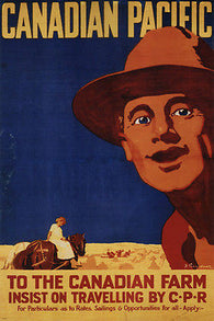 CANADIAN PACIFIC VINTAGE AD POSTER fred gardner canada 1920 24X36 collector's