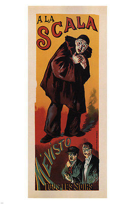 AT THE SCALA, MÉVISTO VINTAGE AD POSTER Maximilien Luce France 1891 24x36 hot