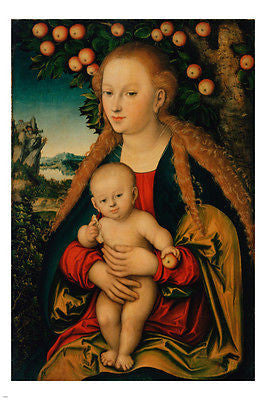 LUCAS CRANACH The Virgin And Child Under An Apple Tree 24X36 FINE ART POSTER