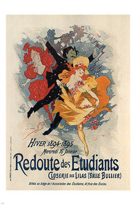 WINTER 1894-1895 vintage ad poster JULES CHERET FRANCE 1894 24X36 PARTY