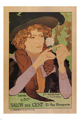 SALON DES CENT vintage poster GEORGES DE FEURE france 1894 24X36 top QUALITY