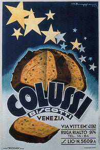 COLUSSI BISCUITS VINTAGE AD POSTER GIORGIO MUGGIANI ITALY 1913 24X36 NEW