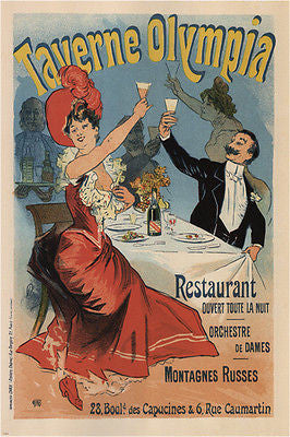 OLYMPIA TAVERN vintage ad poster Jules Chéret France 1899 new 24X36 HOT NEW
