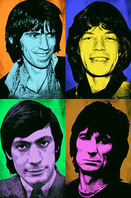 THE ROLLING STONES Celebrity Band Wild POP ART POSTER Multiple Images 24X36