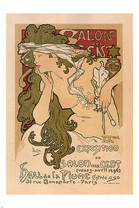 20TH EXHIBITION OF THE SALON DE CENT alphonse mucha france 1896 24X36 hot