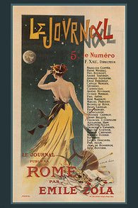 le journal will publish Rome BY Émile Zola vintage ad poster France 24X36 NEW