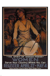 WOMEN, SERVE YOUR COUNTRY vintage poster Paul Honore US 1917 24X36 Patriotic