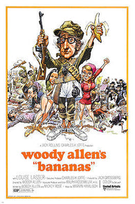 WOODY ALLEN LOUISE LASSER Bananas Movie Poster OUTRAGEOUS comedy guns 24X36