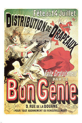 distribution of flags VINTAGE AD POSTER jules chéret france 1881 24X36 rare