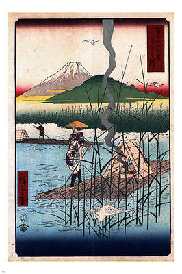 THE SAGAMI RIVER  by Ando Hiroshige Ukiy japanese painting poster 24X36