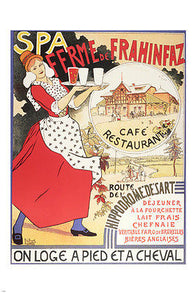 VINTAGE FRENCH COUNTRYSIDE FERME DE FRAHINFAZ poster woman cafe  24X36  -PW0