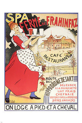 VINTAGE FRENCH COUNTRYSIDE FERME DE FRAHINFAZ poster woman cafe  24X36  -PW0