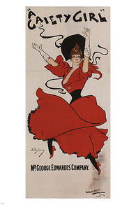 A GAITY GIRL - VINTAGE POSTER dudley hardy UNITED KINGDOM 1894 24X36 RARE