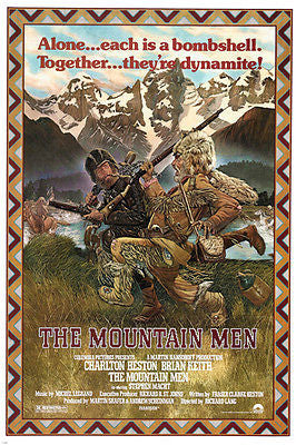 THE MOUNTAIN MAN movie poster ADVENTURE charleton HESTON brian KEITH 24X36