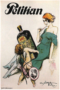 pelikan liquor vintage ad poster THEO MATEJKO germany CHERUB 1921 24X36 rare