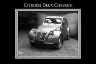 CLASSIC CAR CITROEN DEUX CHEVEAUX poster beautiful lighting b/w 24X36