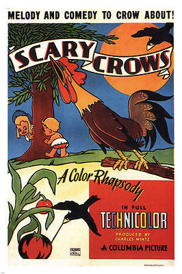 Scary crows by Charles Mintz MOVIE POSTER 1937 24X36 new hot rare