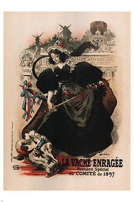 LA VACHE ENRAGÉE Vintage Poster ROEDEL France 1897 24X36 HOT NEW PRIZED art