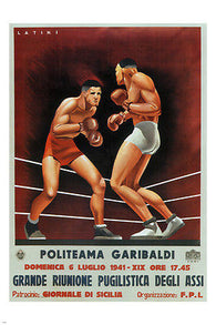 great meeting pugilistic VINTAGE POSTER Giuseppe Latini Italy 1941 24X36