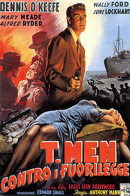 FILM noir MOVIE poster T. MAN dennis O'KEEFE mary MEADE dramatic 24X36