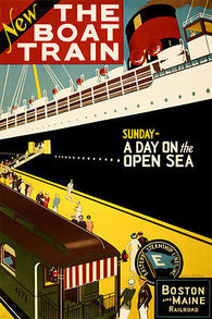 THE BOAT TRAIN vintage travel poster 1925 24X36 old fashion steamship