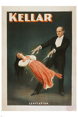 vintage magic poster 24x36 KELLAR LEVITATION 1894 old school MAGICIAN hot