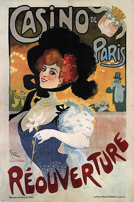 casino de paris Jules-Alexandre Grün france 1906 24X36 NEW rare highly prized