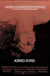 altered states movie poster WILLIAM HURT BLAIR BROWN scientific rare 24X36