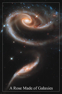 A ROSE made of GALAXIES hubble space image poster STARS OUTER SPACE 24X36