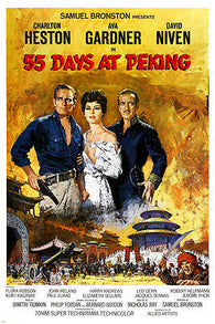 55 DAYS AT PEKING movie poster FAR EAST ROMANCE charleton HESTON 24X36