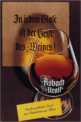 each glass is the spirit of wine POSTER WILLI EXLER GERMANY 1960 24X36