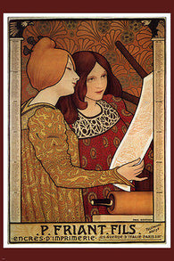 P FRIANT FILS INKS vintage ad poster by PAUL BERTHON FRANCE 1902 24X36 hot