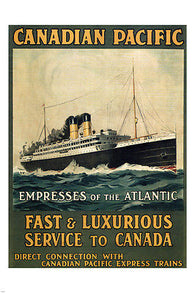 Fast & Luxurious Service to Canada VINTAGE TRAVEL POSTER 1910 24X36 CRUISE