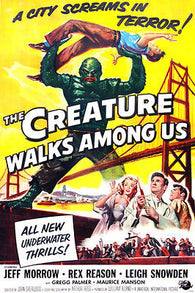 the CREATURE WALKS AMONG US movie poster TERROR underwater THRILLS 24X36