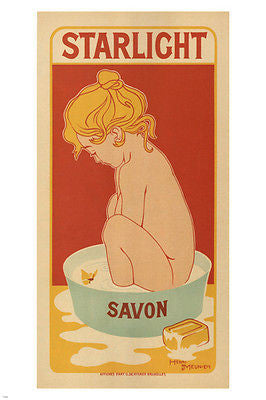 starlight savon vintage ad poster henri meunier belgium 1899 24X36 unique