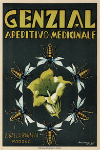 genzial medicinal drink VINTAGE AD POSTER antonio menegazzo ITALY 24X36 HOT