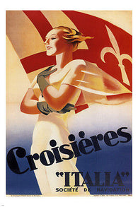 Croisières Italia VINTAGE TRAVEL poster MARCELLO DUDOVICH ITALY 1938 24X36