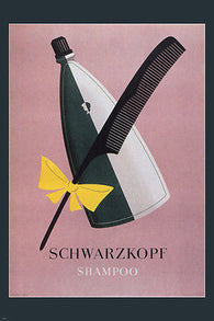 Schwarzkopf Shampoo Vintage Ad Poster Fritz Bühler Switzerland 1945 24X36 hot